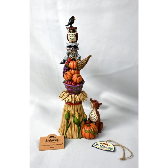 Jim Shore Thankful Hearts & Harvest Blessings Stacked Figurine 4047828 - Picture 1 of 10